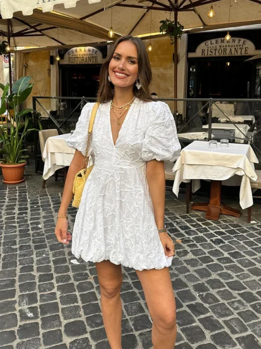 Puff Sleeve Mini Dress