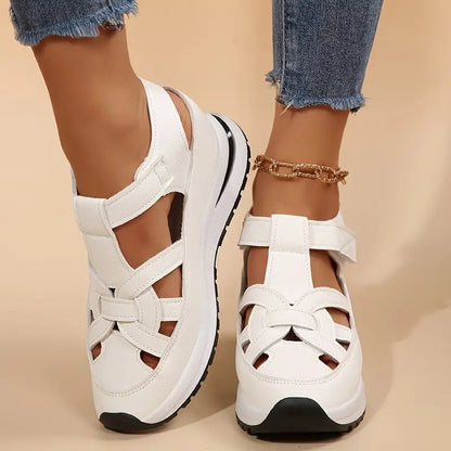 Cut Out Strappy Platform Sole Open Side Sandals