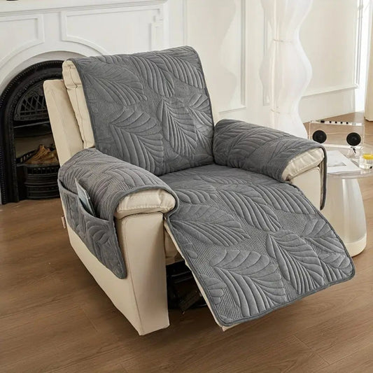 Leaf Pattern Anti-Slip Recliner Cover Protector