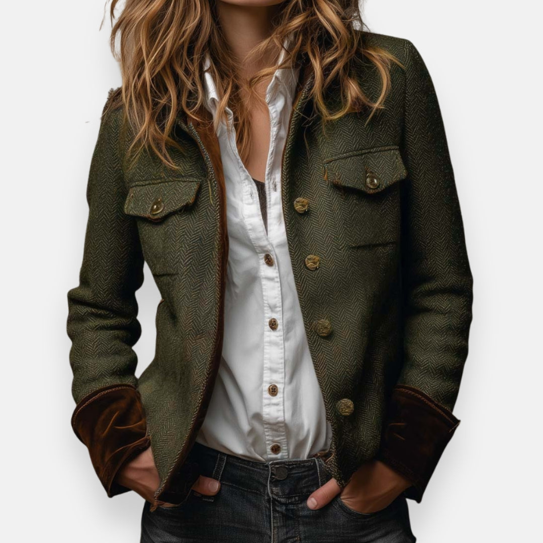 Women's Stand Collar Long Sleeve Jacket
