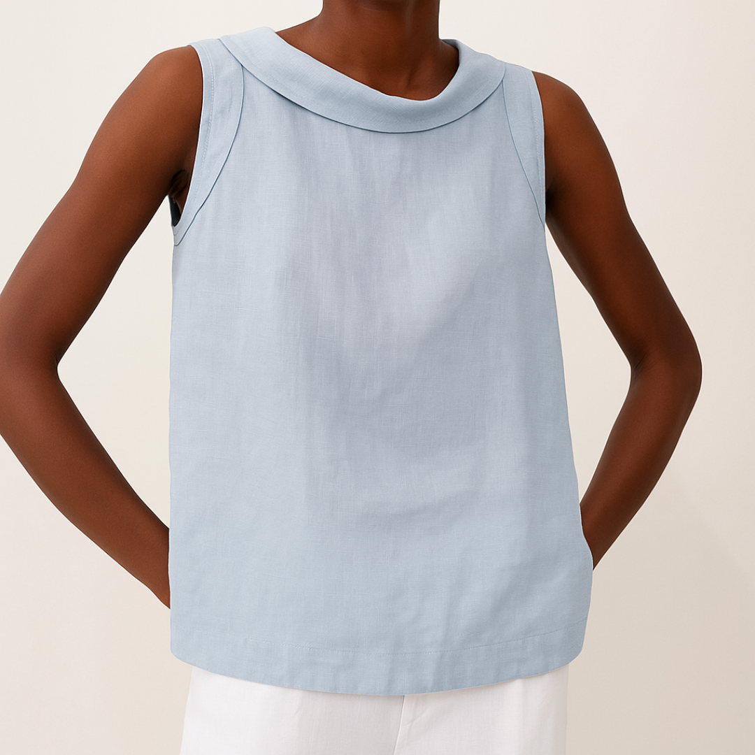 Sleeveless Collared Top