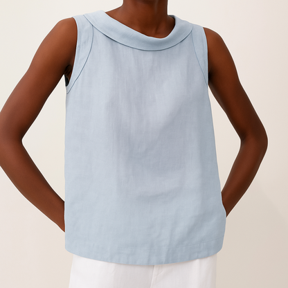 Sleeveless Collared Top