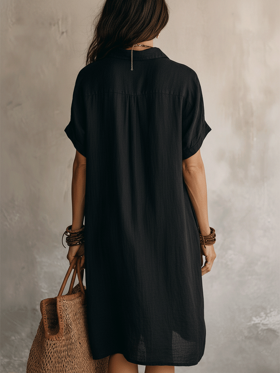 Short Sleeve Button Down Dress