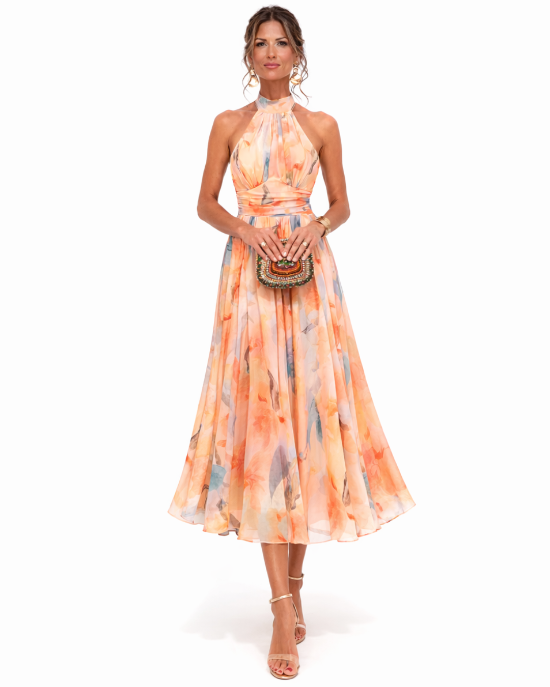 Pleated Midi Dress