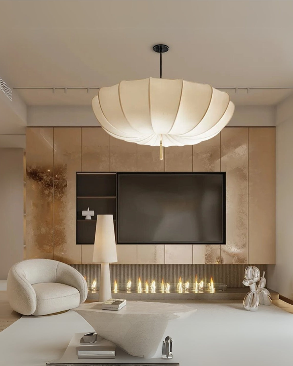 Scalloped Umbrella Silhouette Pendant Lamp