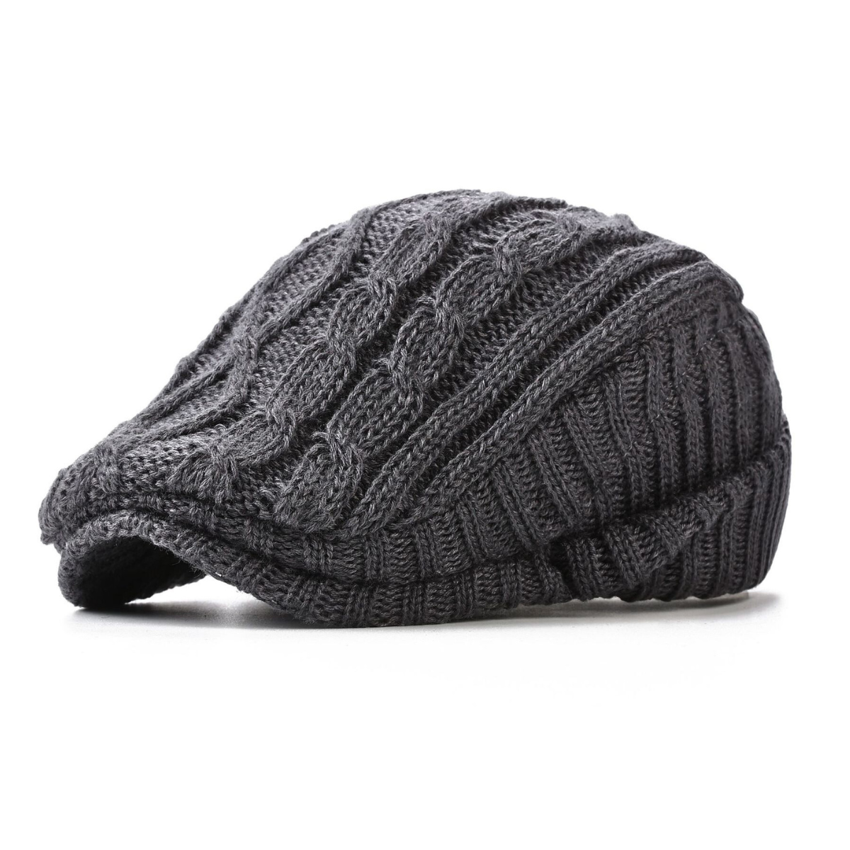 Cable Knitted Textured Flat Cap
