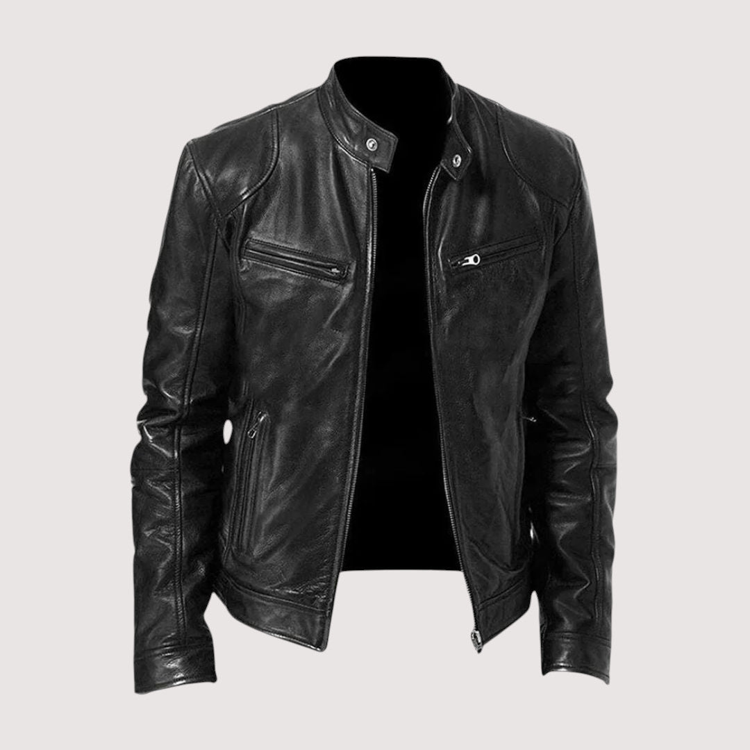 Zipped Paneled Fitted Banded Pocketed Jacket