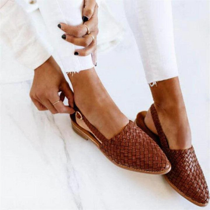 Interwoven Textured Slingback Sandals
