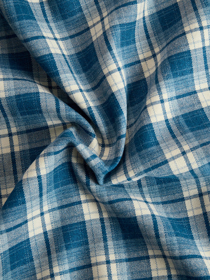 Collared Long Sleeved Plaid Pocketed Maxi Dress
