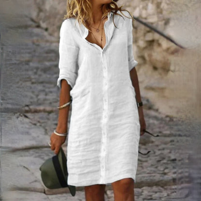 Buttoned Relaxed Straight Dress