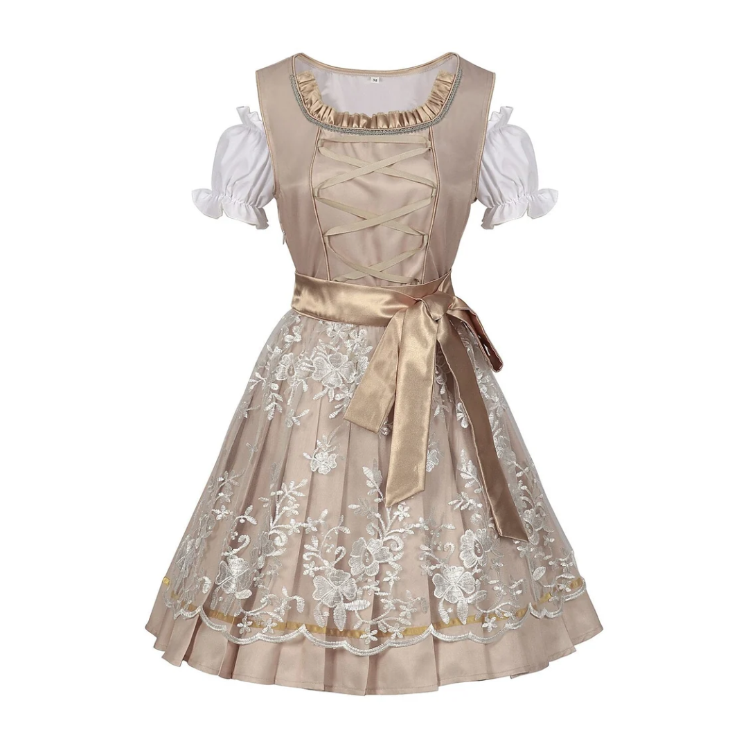Women's Square Neck Short Sleeve Lace-Up Sage Green Midi Dress