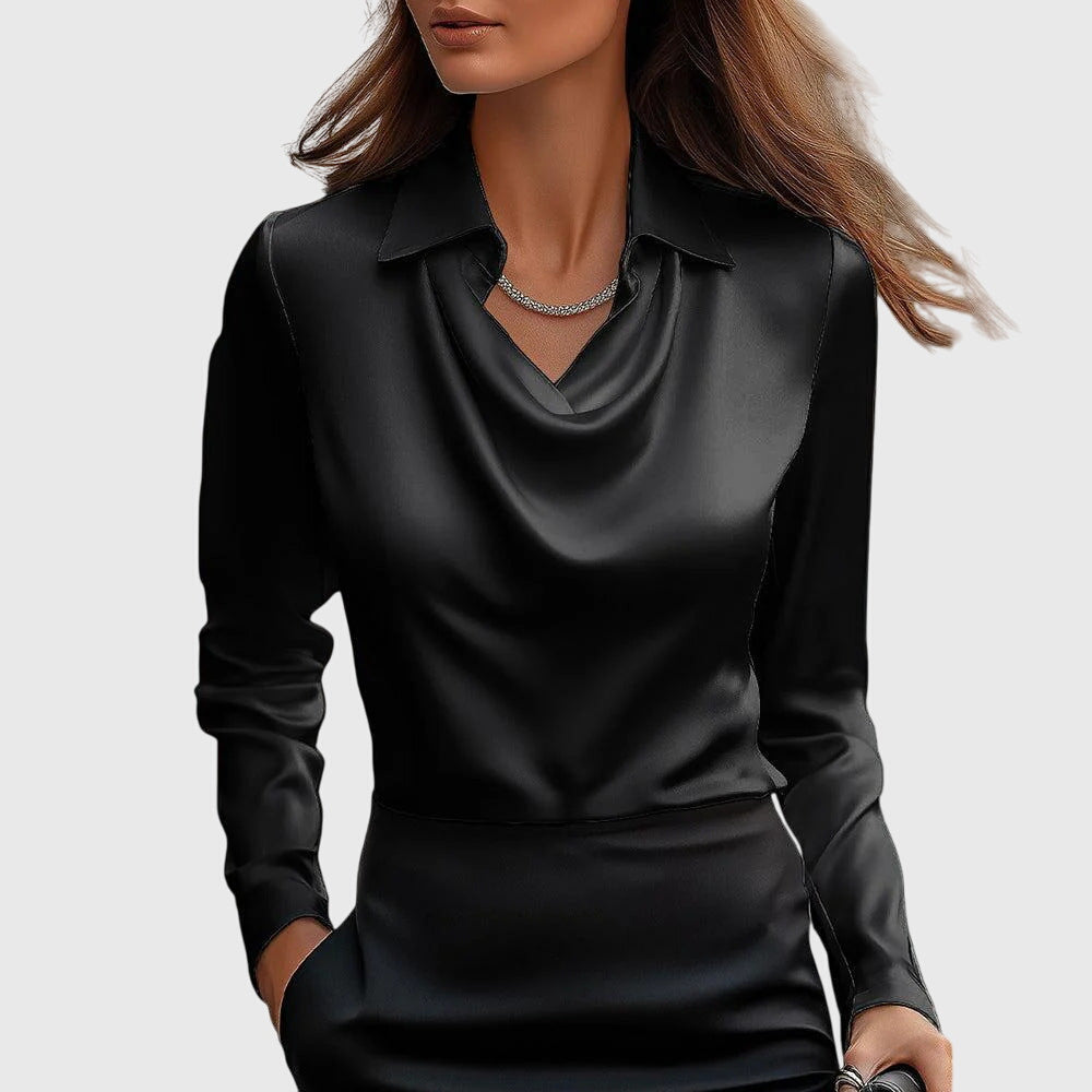 Draped Collared Blouse