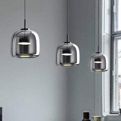 Smoked Glass Capsule Pendant Light