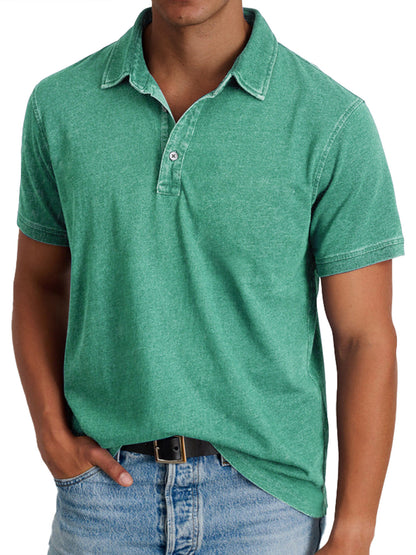 Collared Buttoned Washed Solid Straight Relaxed Shirt