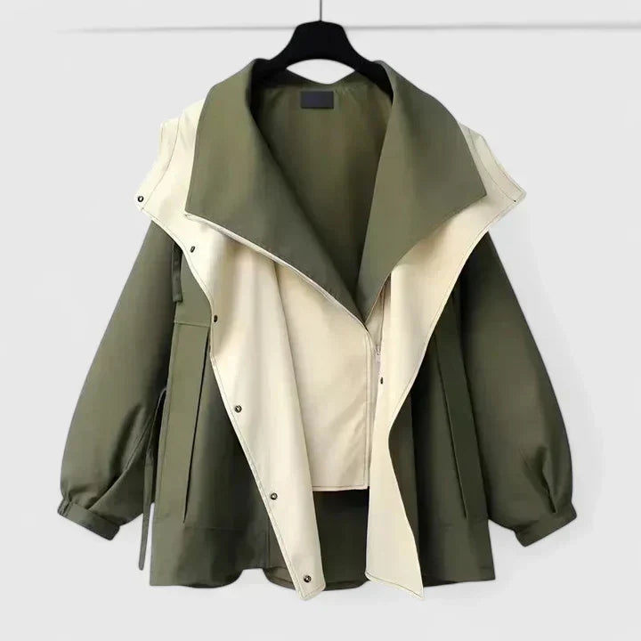 Women's Oversized Zip Front Lightweight Jacket with Hood
