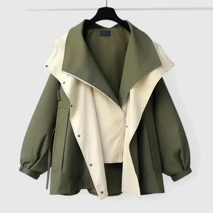 Women's Oversized Zip Front Lightweight Jacket with Hood