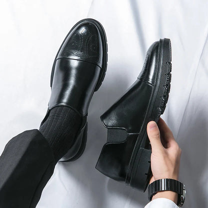 Elastic Goring Round Toe Slip On Shoes