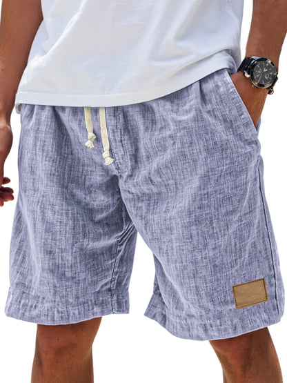 Drawstring Elasticated Patched Pocketed Loose Shorts