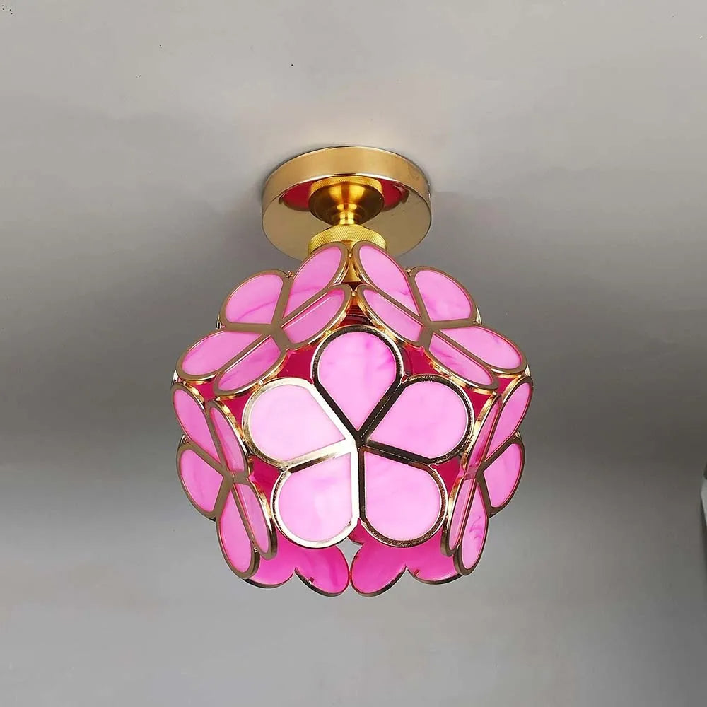 Hexagonal Prism Flower Ceiling Lamp