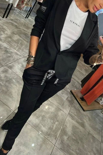 Single Button Long Sleeve Set