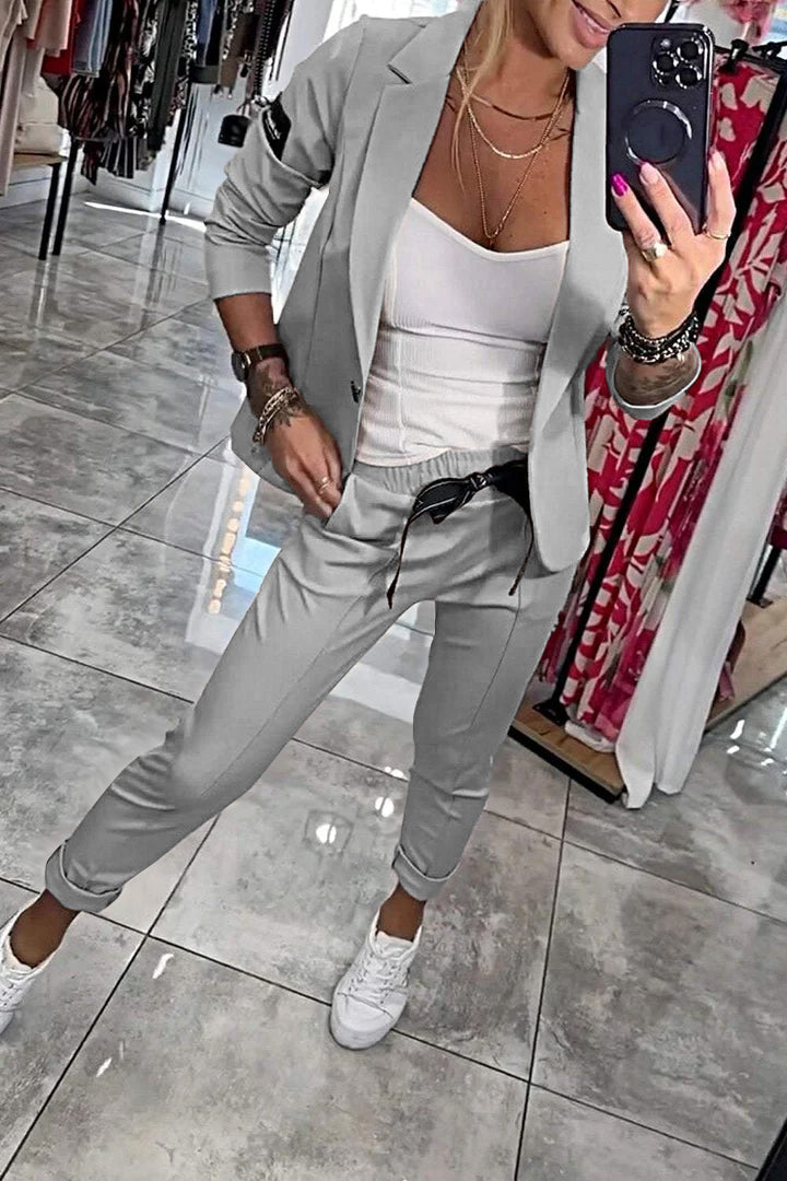 Single Button Long Sleeve Set