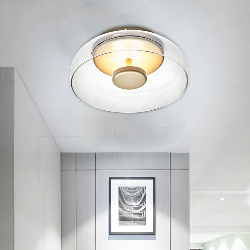 Curved Transparent Shade Ceiling Light