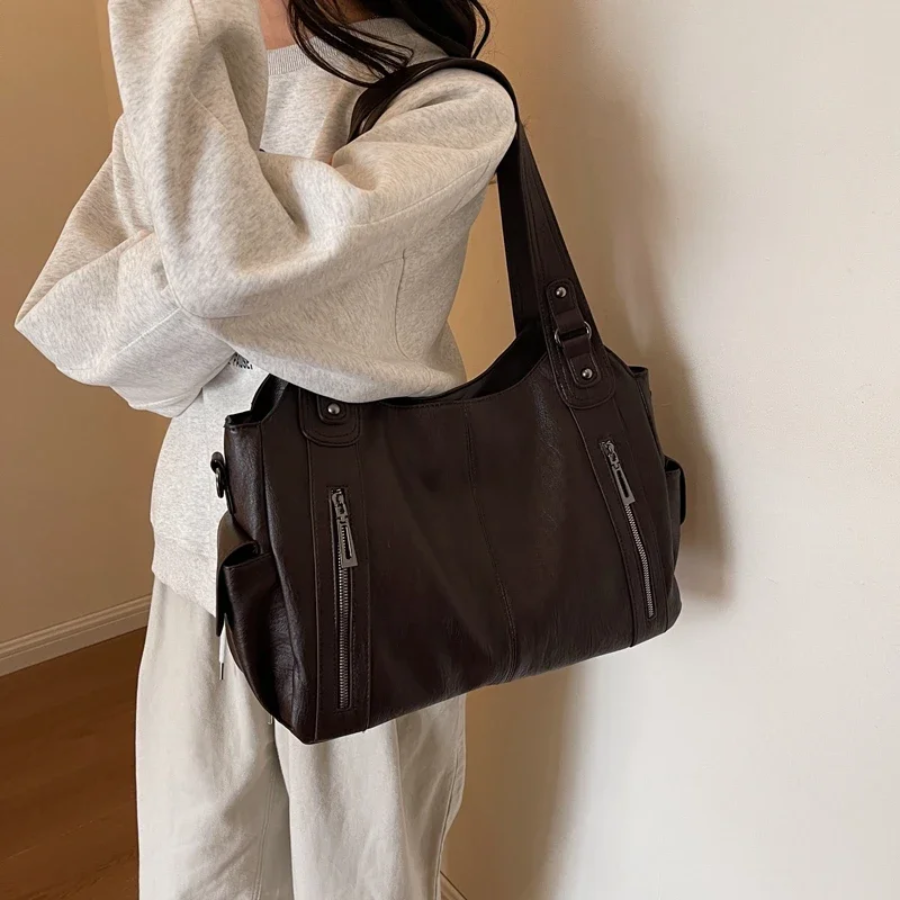 Slouchy Multi Pocket Shoulder Bag