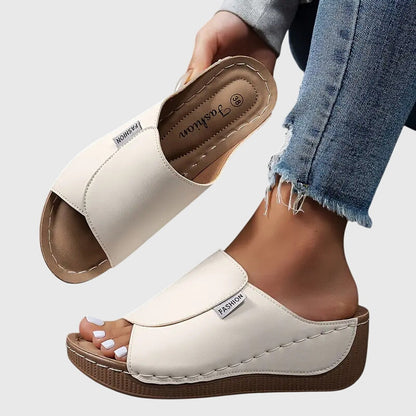 Stitched Wedge Sandals