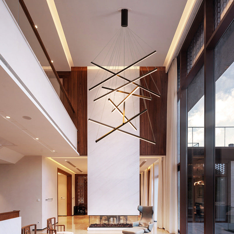 Suspended Linear Cross Bar Chandelier