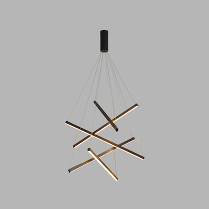 Suspended Linear Cross Bar Chandelier