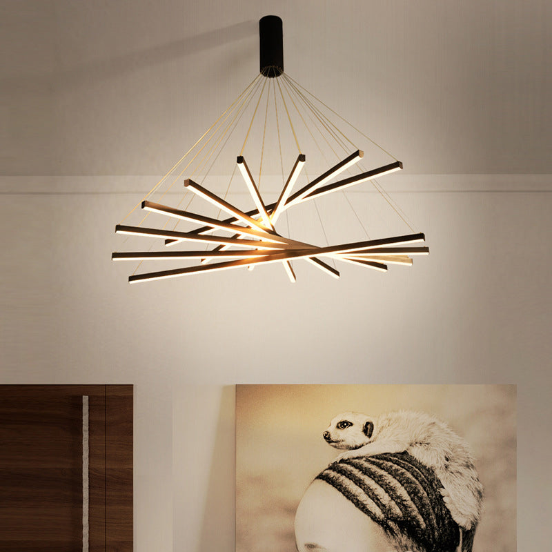 Suspended Linear Cross Bar Chandelier