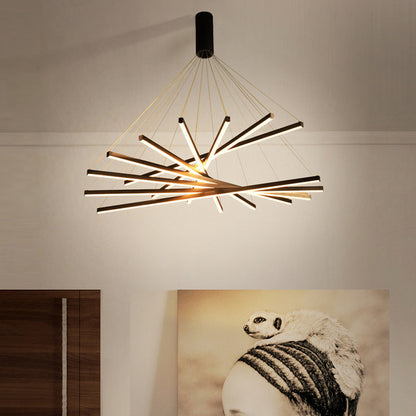 Suspended Linear Cross Bar Chandelier