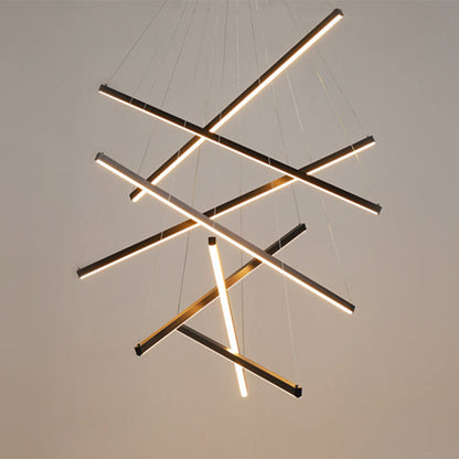 Suspended Linear Cross Bar Chandelier