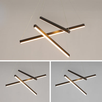 Suspended Linear Cross Bar Chandelier