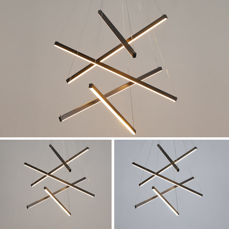 Suspended Linear Cross Bar Chandelier
