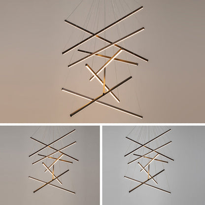 Suspended Linear Cross Bar Chandelier