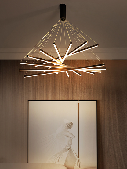 Suspended Linear Cross Bar Chandelier