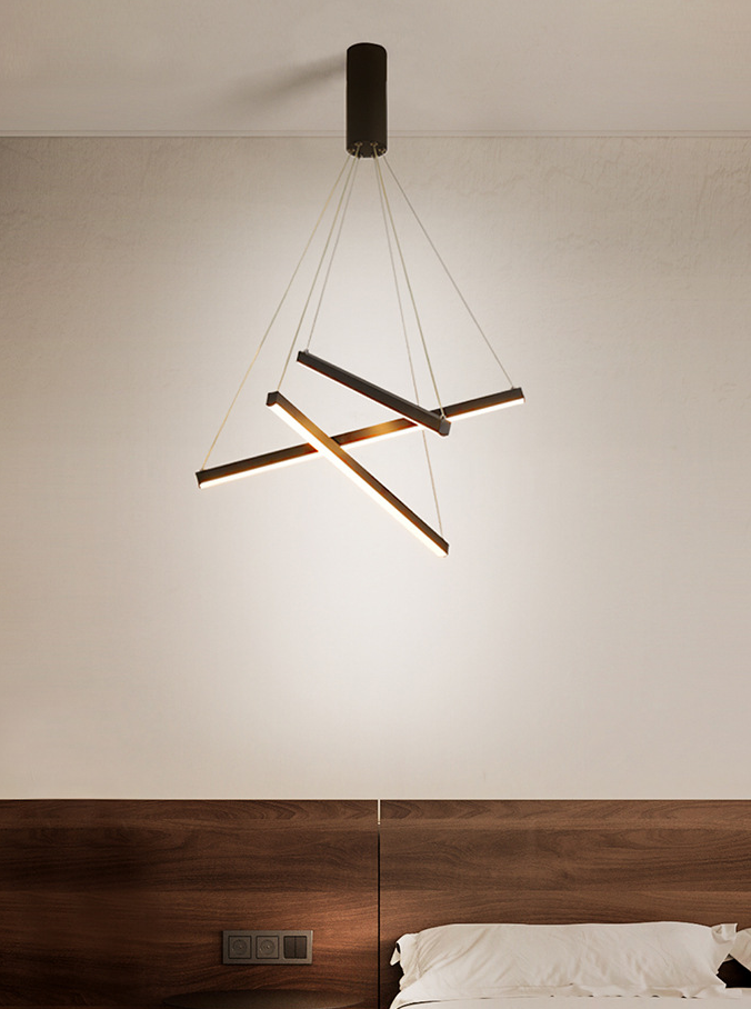 Suspended Linear Cross Bar Chandelier