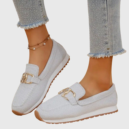 Low Heel Slip On Textured Loafer