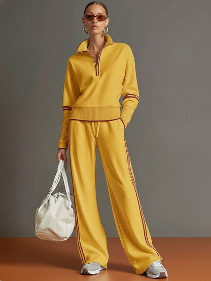 Banded Cuffed Dropped Slouchy Straight Set