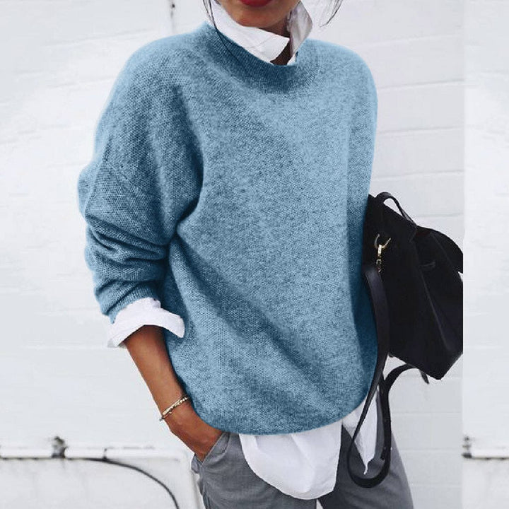 Women's Mock Neck Long Sleeve Oversized Jumper
