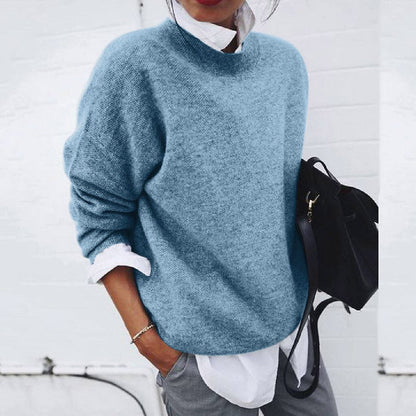 Women's Mock Neck Long Sleeve Oversized Jumper