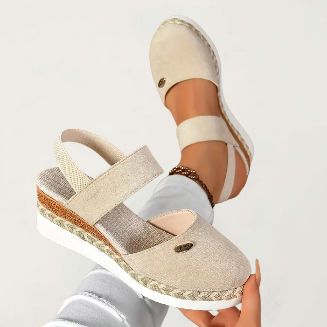 Braided Layered Elevated Strapped Closed Round Sandals