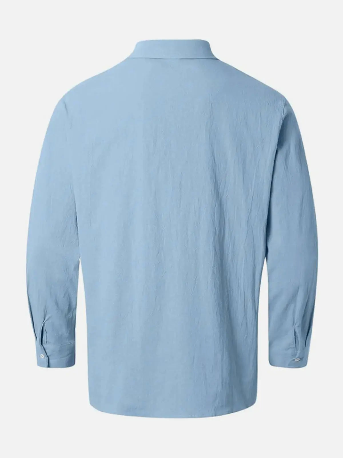 Collared Buttoned Cuffed Textured Curved Plain Shirt