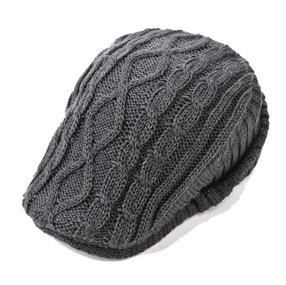 Cable Knitted Textured Flat Cap