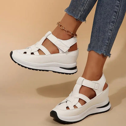 Cut Out Strappy Platform Sole Open Side Sandals