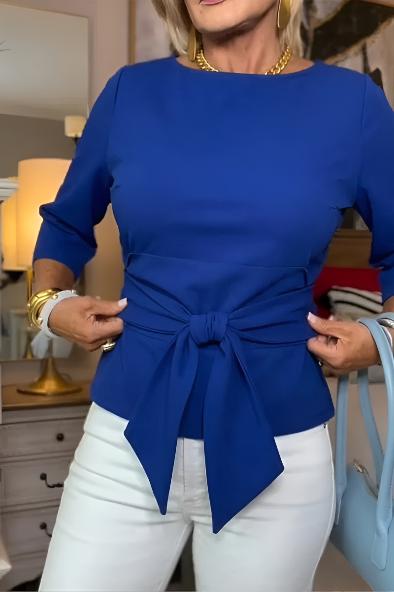 Draped Wide Ruched Structured Plain Straight Top