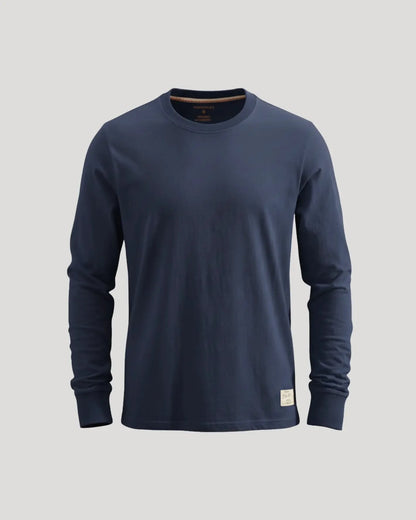 Round Neck Long Sleeved Cuffed Solid Shirt