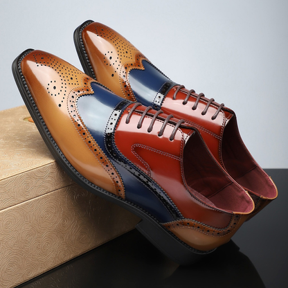 Pointed Toe Lace Up Brogue Shoes
