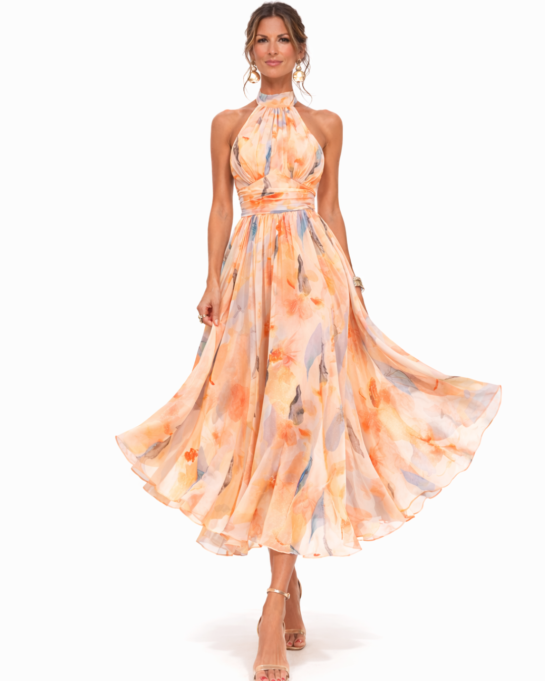 Pleated Midi Dress